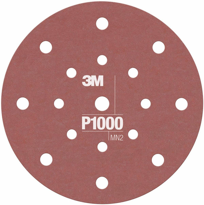 3M™ 34803 270J Series Flexible Dust Free Abrasive Disc, 6 in Dia, P1000 Grit, Hook and Loop, Brown