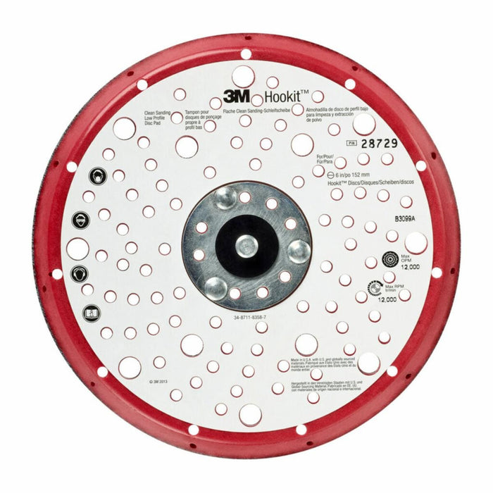 3M™ 05756 15 deg Low Profile Disc Pad, 6 in Dia, 5/8 in - 11 TPI Arbor, Hook and Loop Attachment