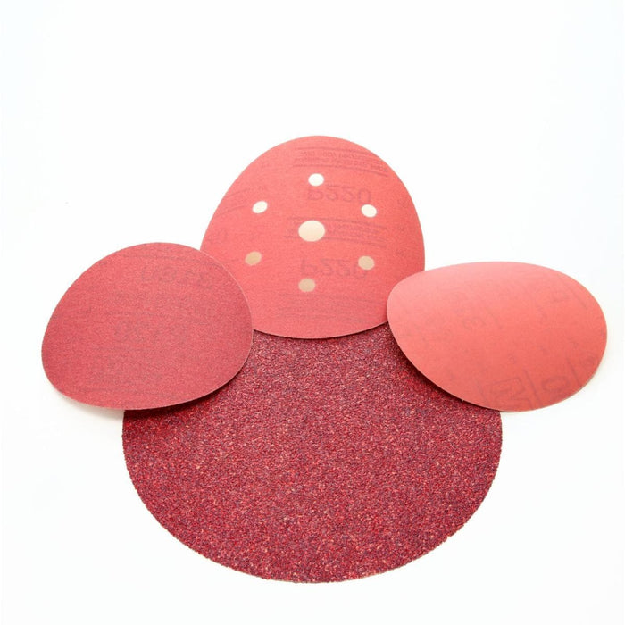 3M™ 01219 316U Series Abrasive Disc, 6 in Dia, P320 Grit, Hook and Loop, Red