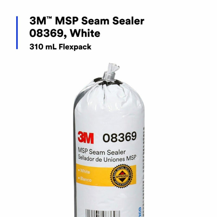 3M™ 08369 Seam Sealer, 310 mL Flex-Pack, Paste, White, 1.68, 5 to 10 min Application, 24 hr Curing