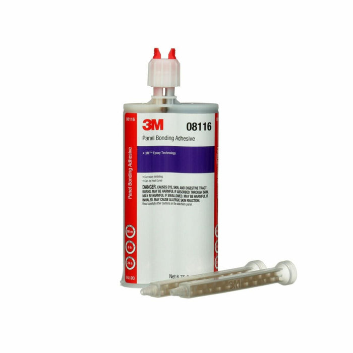 3M™ 08116 2-Part Panel Bonding Adhesive, 200 mL Duo Syringe Cartridge, Viscous Liquid, Black, 1.2, 24 hr Curing