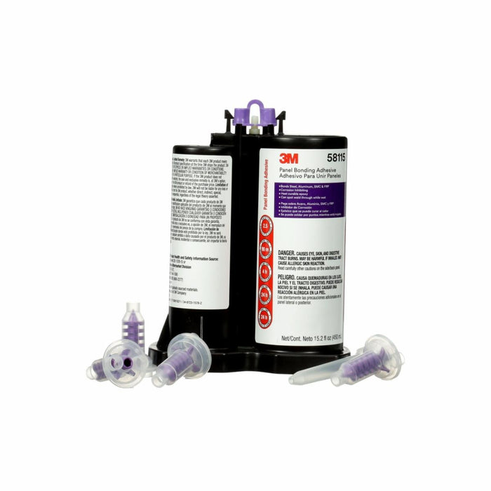 3M™ 58115 2-Part Panel Bonding Adhesive, 450 mL Cartridge, Viscous Liquid, Black, 1.2, 90 min Application