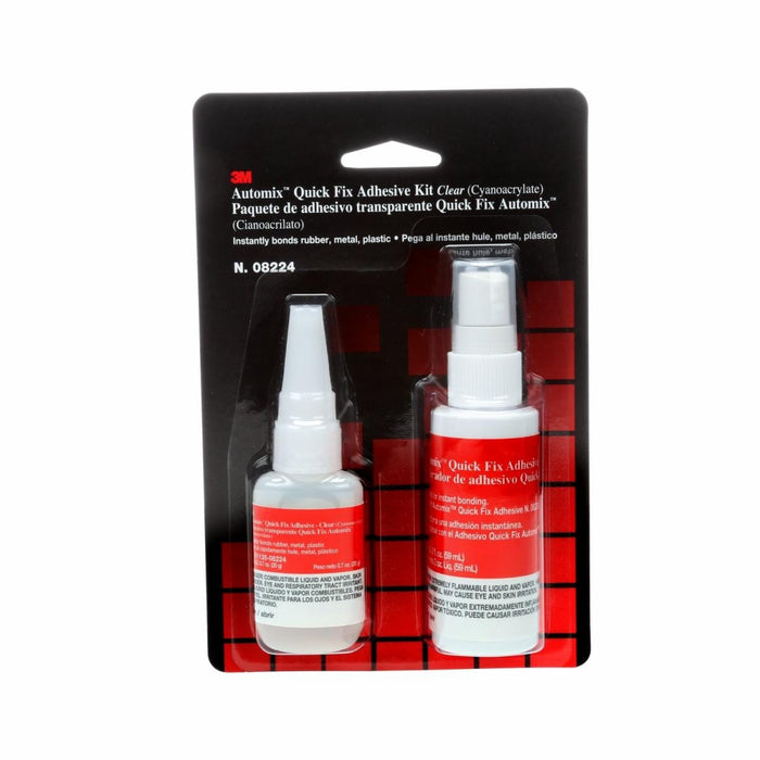 3M™ Automix™ 08224 Quick Fix Cyanoacrylate Adhesive Kit, Bottle, Liquid, Clear, 1 min Application