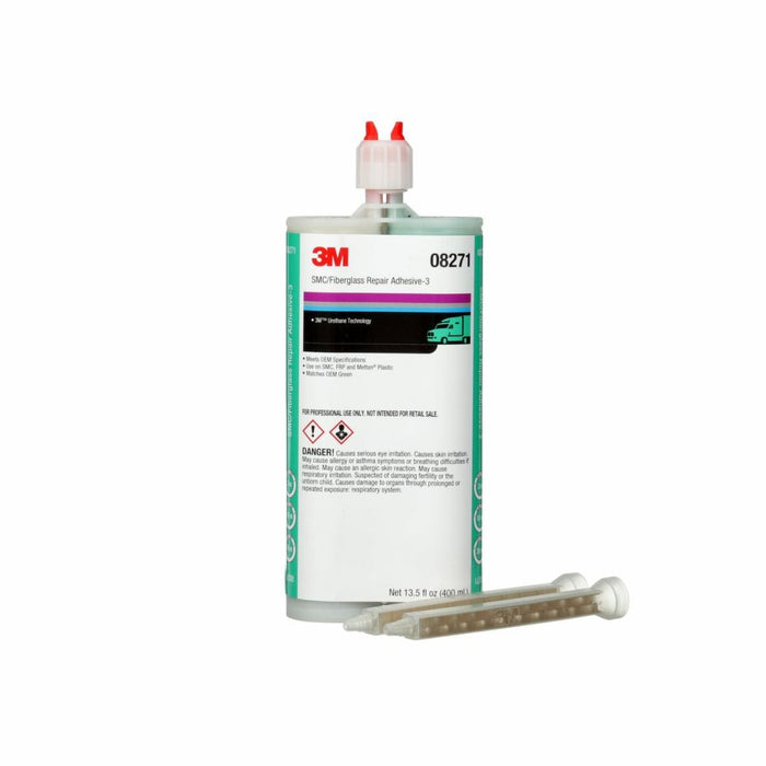 3M™ Automix™ 08271 Fiberglass Repair Adhesive, 400 mL Cartridge, Liquid, Green, 1.288, 3 min Application