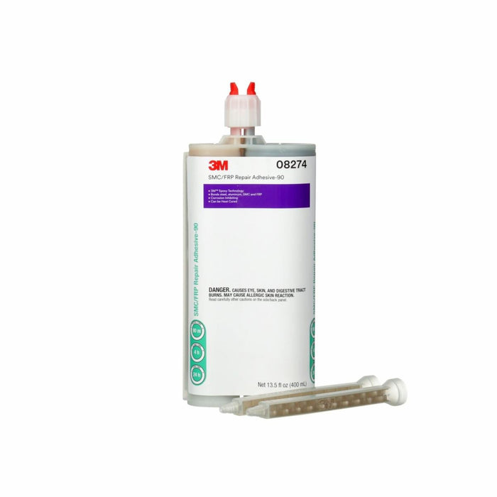 3M™ 08274 2-Part Repair Adhesive, 400 mL Dual Cartridge, Viscous Liquid, Black, 1.2, 90 min Application