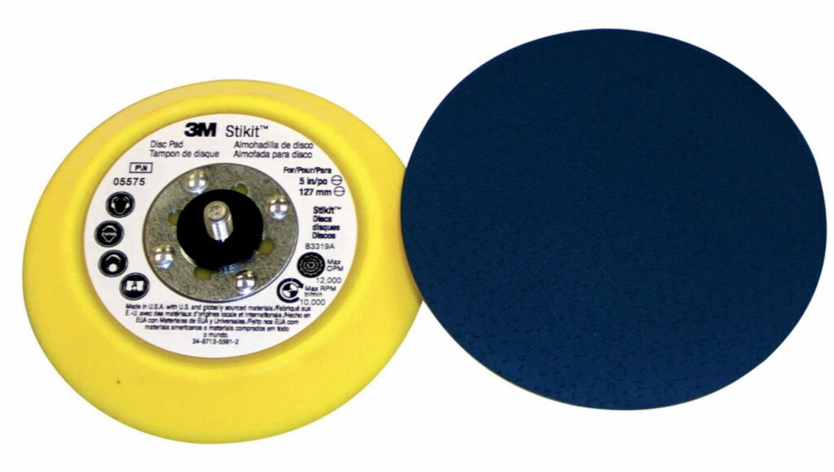 3M™ 05575 Disc Pad, 5 in Dia, 5/16 in - 24 TPI Arbor, PSA Attachment