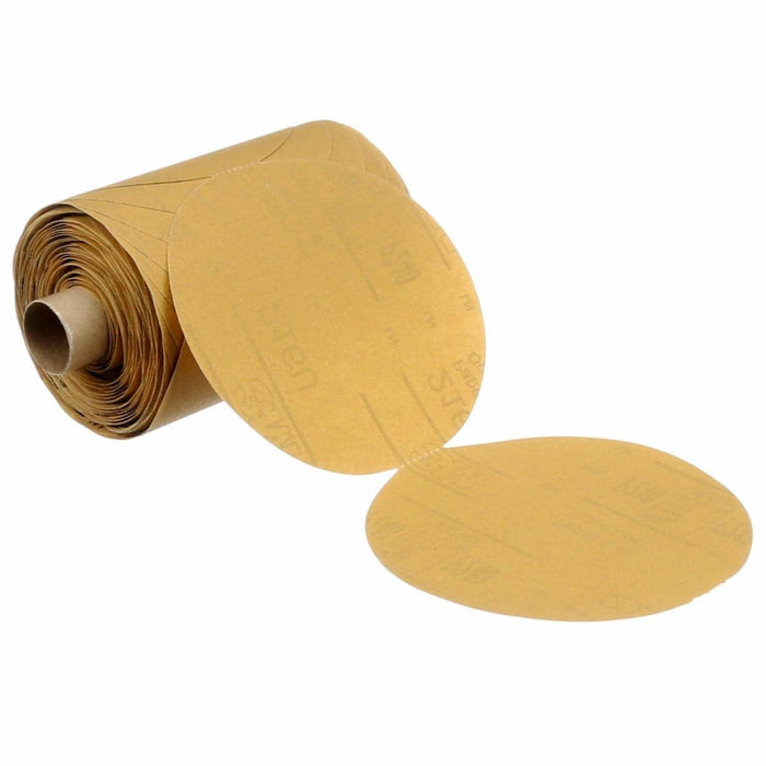 3M™ 01423 216U Series Abrasive Disc Roll, 5 in Dia, P220 Grit, PSA, Gold