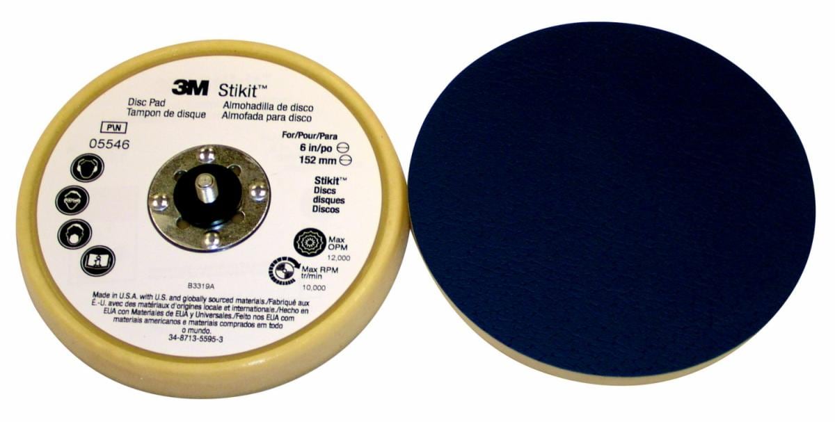 3M™ 05546 Dust Control Low Profile Finishing Disc Pad, 12.7 x 15.24 cm Dia, 5/16 in - 24 TPI Arbor, PSA Attachment