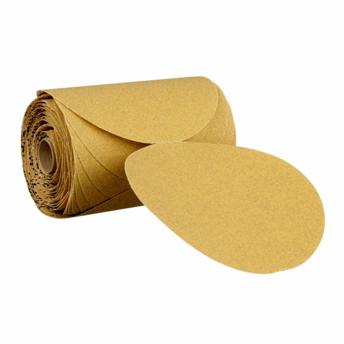 3M™ 55560 236U Series Abrasive Disc Roll, 6 in Dia, P240 Grit, PSA, Gold