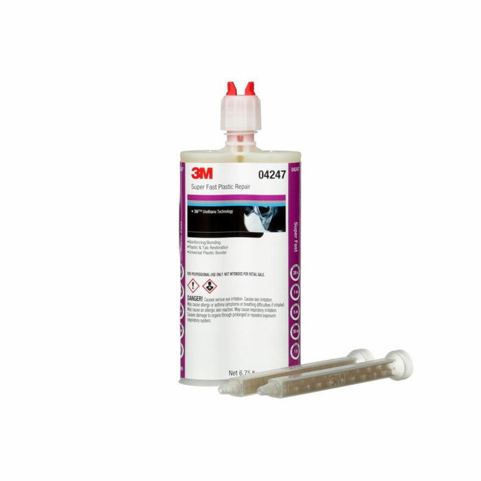 3M™ Duramix™ 04247 Super Fast Plastic Repair, 200 mL Duo-Pak Cartridge, Viscous, Clear, 1 to 4 hr Curing