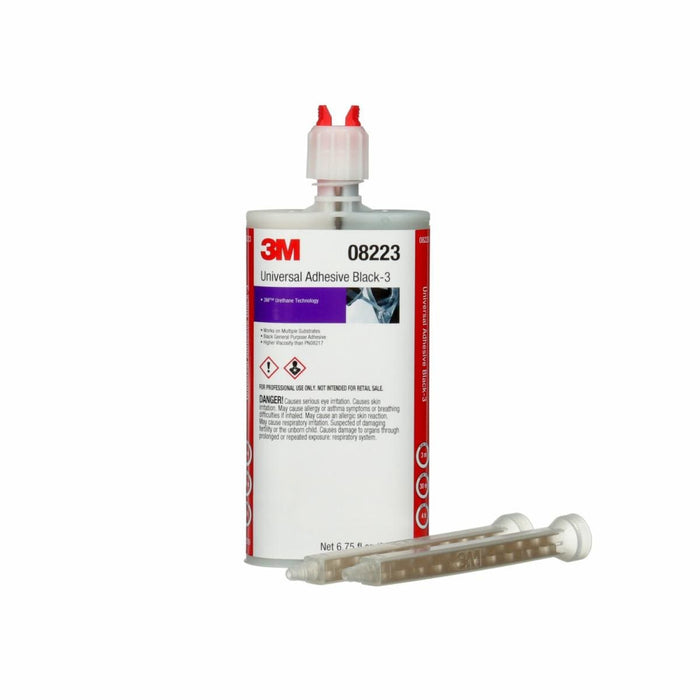 3M™ 08223 2-Part Universal Adhesive, 200 mL Dual Syringe Cartridge, Paste, Black, 1 to 1.2, 3 min Application