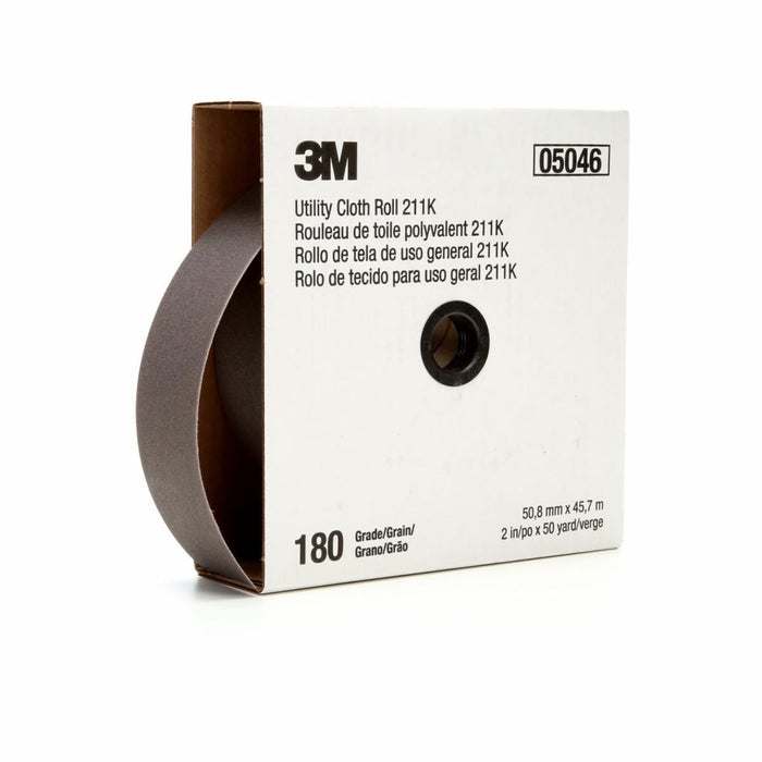 3M™ 05006 211K Series Utility Cloth Roll, 1 in W x 50 yd L, 180 Grit, Very Fine Grade, Aluminum Oxide