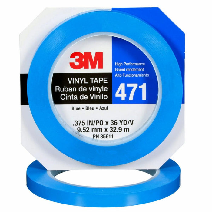 3M™ 26587 471 Series Fine Line Masking Tape, 36 yd x 3/8 in, 5.2 mil THK, Blue