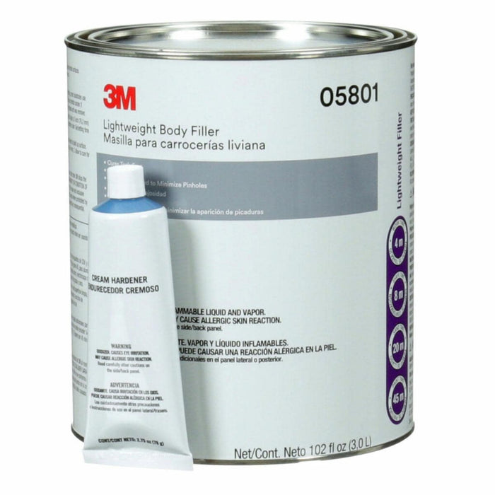 3M™ 05801 Lightweight Body Filler, 1 gal Can, Blue/Gray, Paste