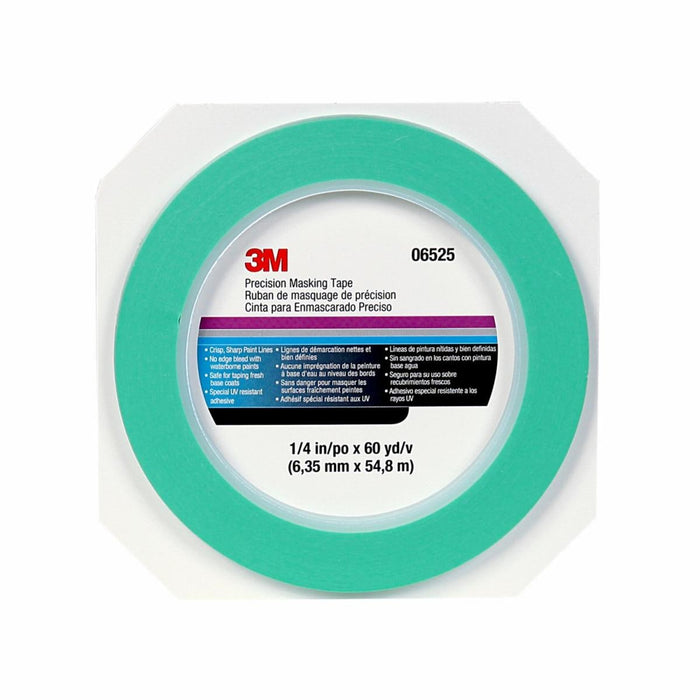 3M™ 06525 Precision Masking Tape, 60 yd x 1/4 in, Green