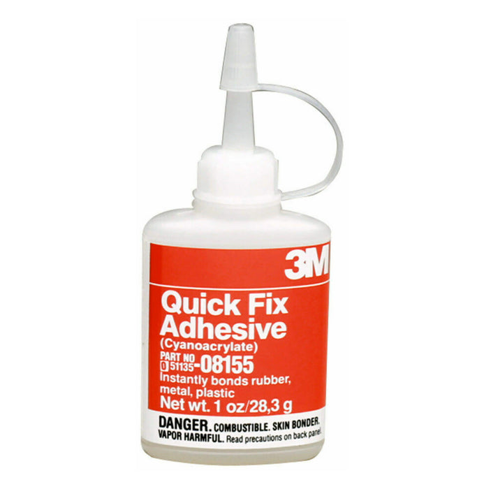 3M™ 08155 1-Component General Purpose Quick Fix Adhesive, 1 oz Bottle, Thin Fluid, Clear, 1 min Curing