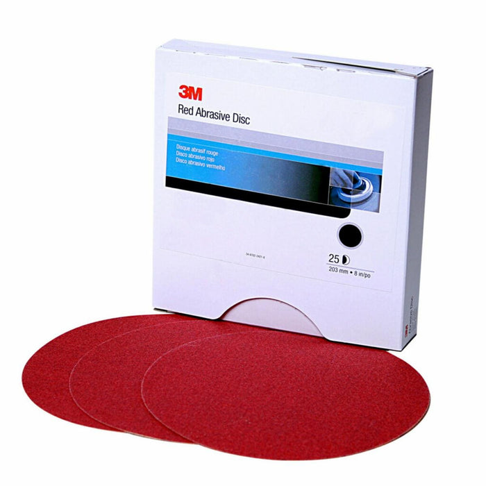 3M™ 01222 316U Series Abrasive Disc, 6 in Dia, P180 Grit, Hook and Loop, Red