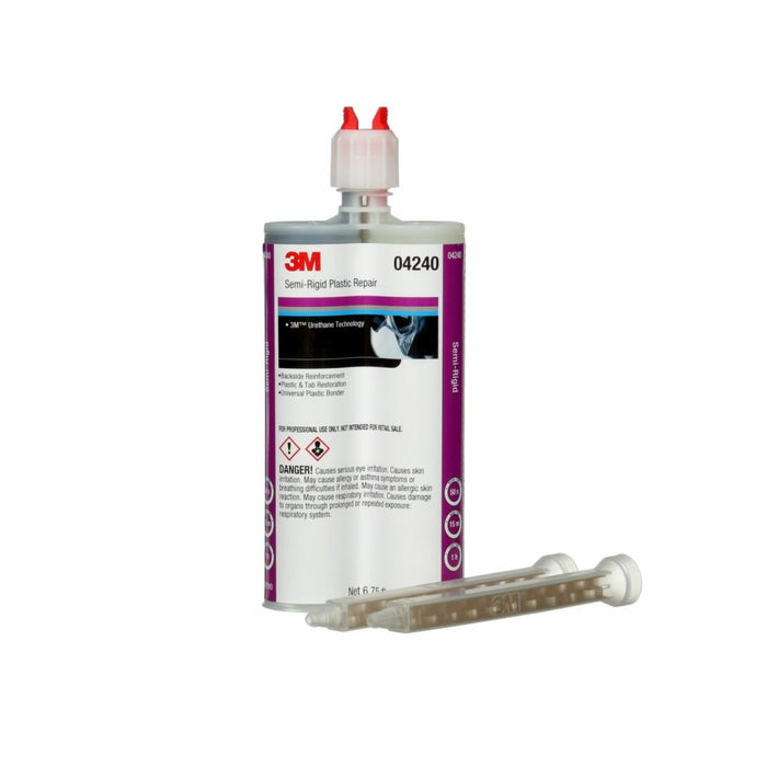 3M™ Duramix™ 04240 Semi-Rigid Plastic Repair Adhesive, 200 mL Cartridge, Liquid, Black/Clear, 1 to 1.2