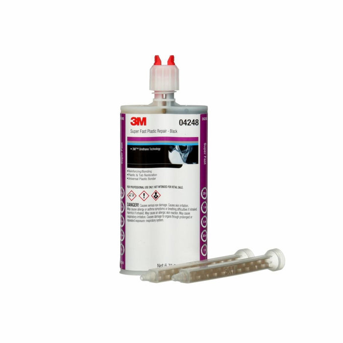 3M™ Duramix™ 04248 Super Fast Repair Adhesive, 200 mL Dual Syringe Cartridge, Viscous Liquid, Clear/Black