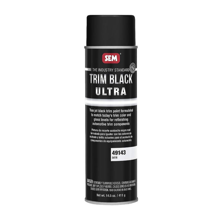 Trim Black 49143 Trim Paint, 20 oz, Satin Black, 3 to 5 min Curing, Aerosol