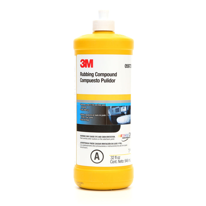 3M™ 05973 Rubbing Compound, 1 qt Bottle, Tan, Liquid, Compound