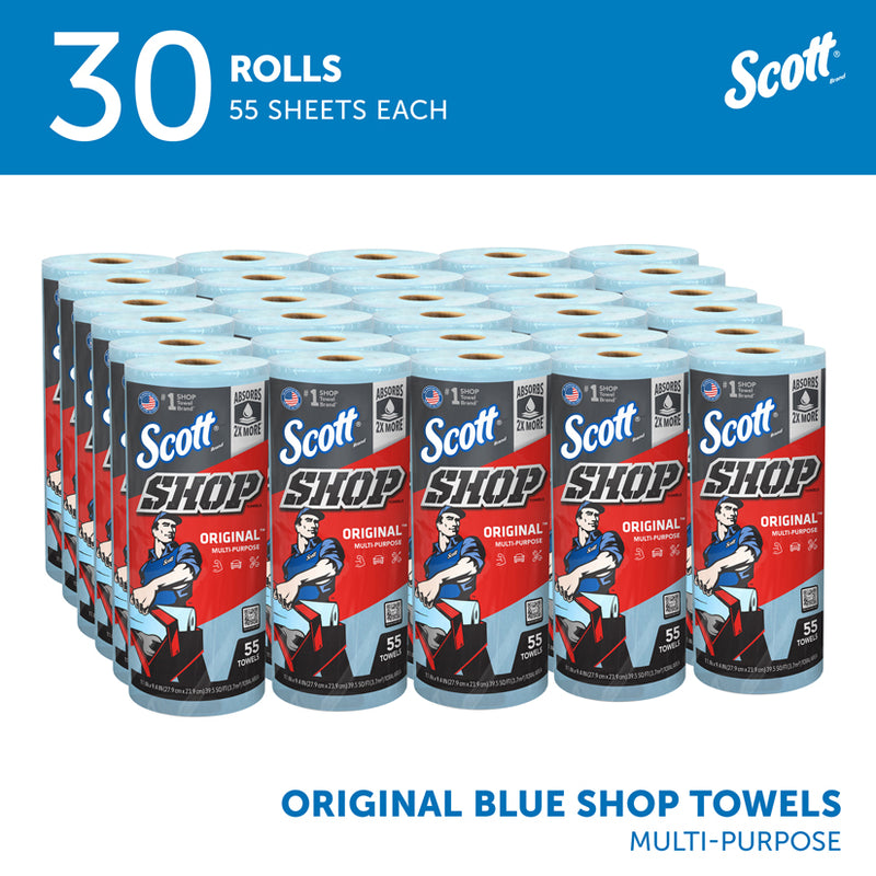 Kimberly-Clark Scott 75130 Shop Towel, 11 in L, 9.4 in W, Paper, Blue, 1-Ply — view 4