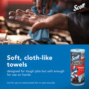 Kimberly-Clark Scott 75130 Shop Towel, 11 in L, 9.4 in W, Paper, Blue, 1-Ply — view 9