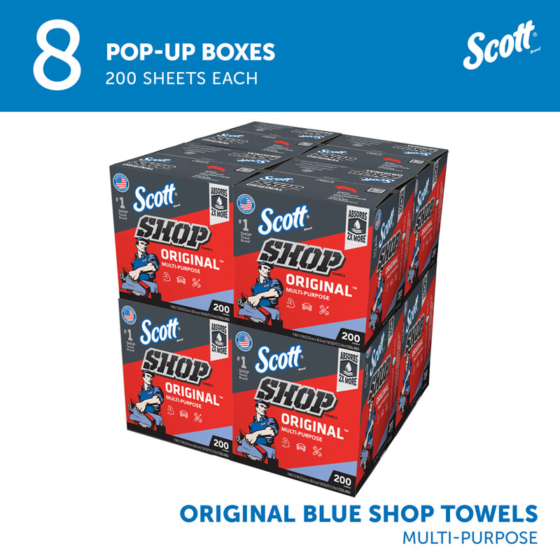 Kimberly-Clark Scott 75190 Multi-Purpose Shop Towel, 9 x 12 in, 200, Blue, Multi-Purpose, 1 Plys — view 5