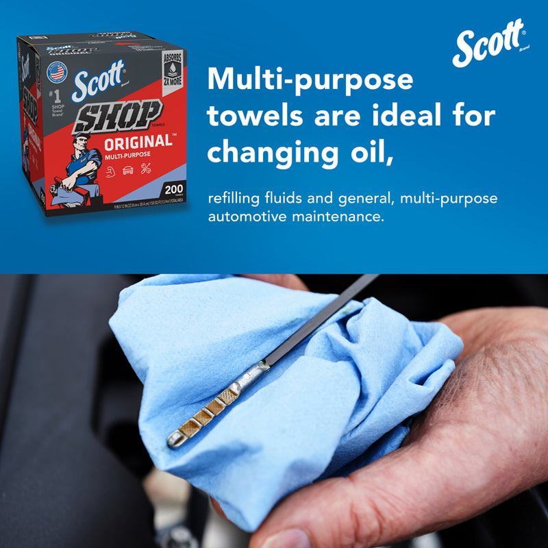 Kimberly-Clark Scott 75190 Multi-Purpose Shop Towel, 9 x 12 in, 200, Blue, Multi-Purpose, 1 Plys — view 7