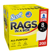 Kimberly-Clark Scott 75260 Disposable Rag In A Box, 9 x 12 in, 200, Double Re-Creped, White, 1 Plys — view 4