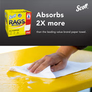 Kimberly-Clark Scott 75260 Disposable Rag In A Box, 9 x 12 in, 200, Double Re-Creped, White, 1 Plys — view 7