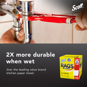 Kimberly-Clark Scott 75260 Disposable Rag In A Box, 9 x 12 in, 200, Double Re-Creped, White, 1 Plys — view 8