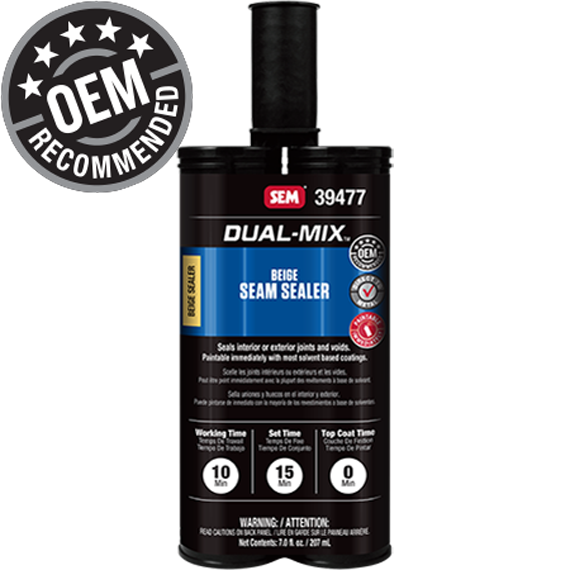 Dual-Mix™ 39477 2-Component Seam Sealer, 7 oz Cartridge, Liquid, Beige, 10 min at 70 deg F Application