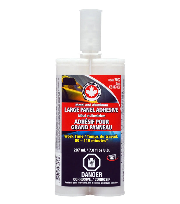 DOMINION SURE SEAL 7002 2-Component Large Panel Adhesive, 207 mL Cartridge, Liquid, White, 4.5 to 5 hr Curing