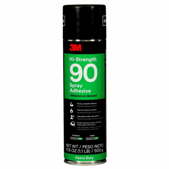 3M™ 30023 90-24 Series High Strength Spray Adhesive, 24 oz Aerosol Can, Aerosol, Clear, 10 min Curing