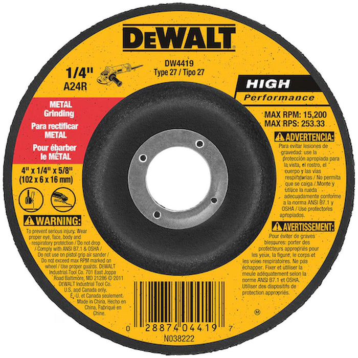 DeWALT 4X1/4In Dcw Metal Gp(Blk)