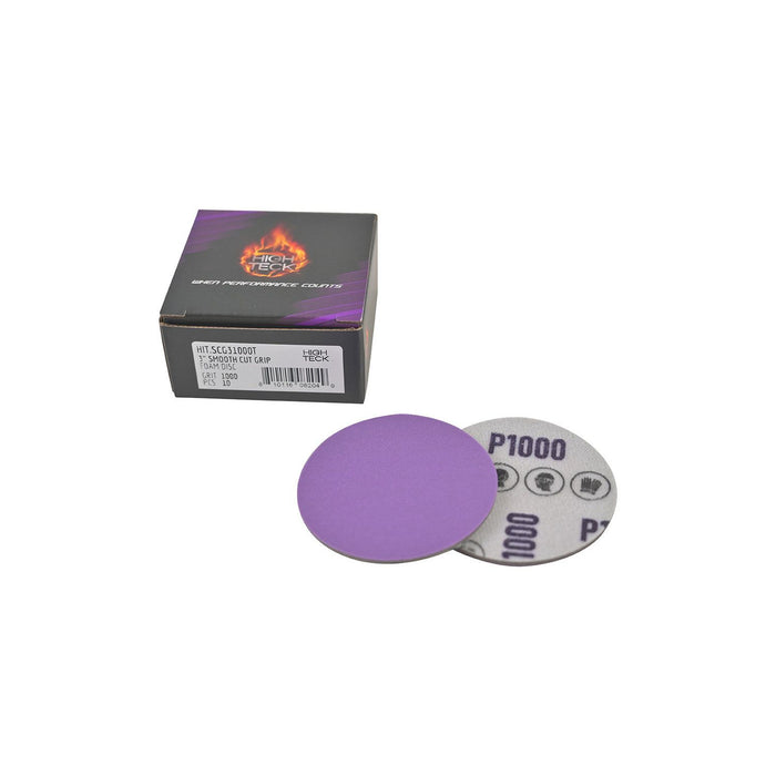 High Teck Products (10) Scg 3" 1000G Smooth Cut Foam Sanding Disc