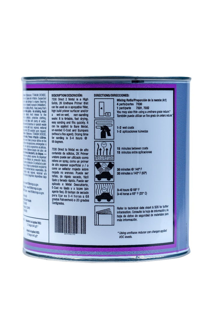High Teck Products High Teck 7330-4 2K High Solids Urethane Primer, 1 qt, Gray, 3.43 lb/gal VOC, 4:1 — view 2