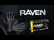 SAS Safety Corp. Raven 66517-01 Extra Strength Disposable Gloves, Medium, Nitrile, Black — view 2