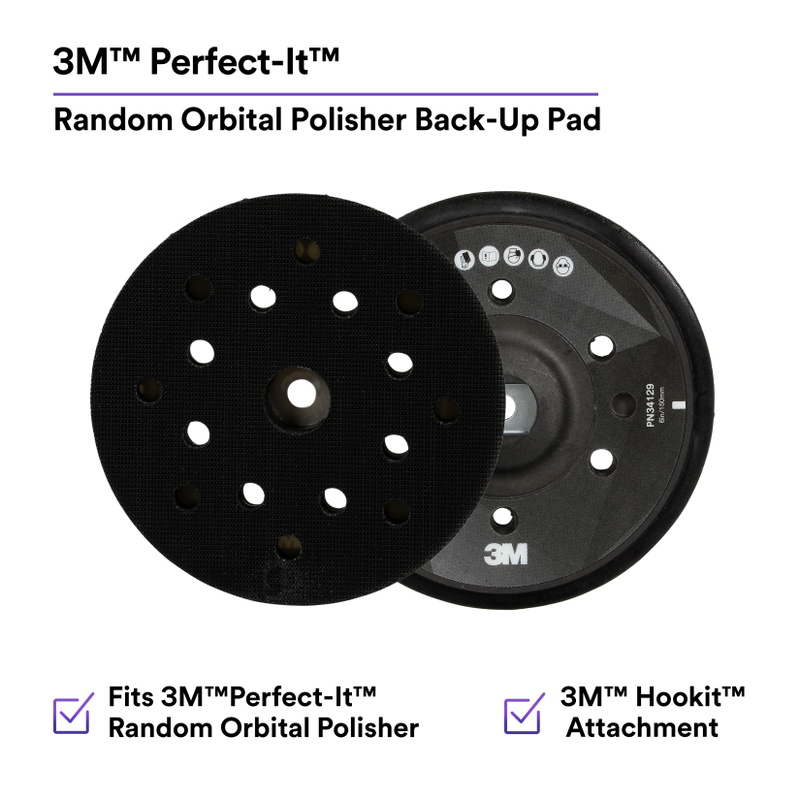 34129 Perfect‑It 6‑in Random Orbital Polisher Back‑up Pad, Pack of 5