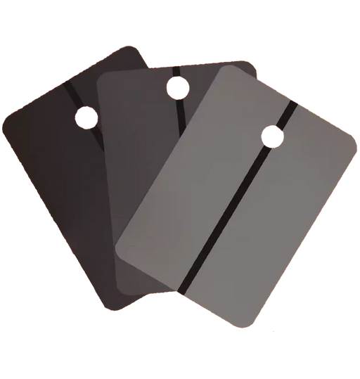 CTW International Metal Spray Samples - Black Stripe on LIGHT GRAY, 25 pcs per box