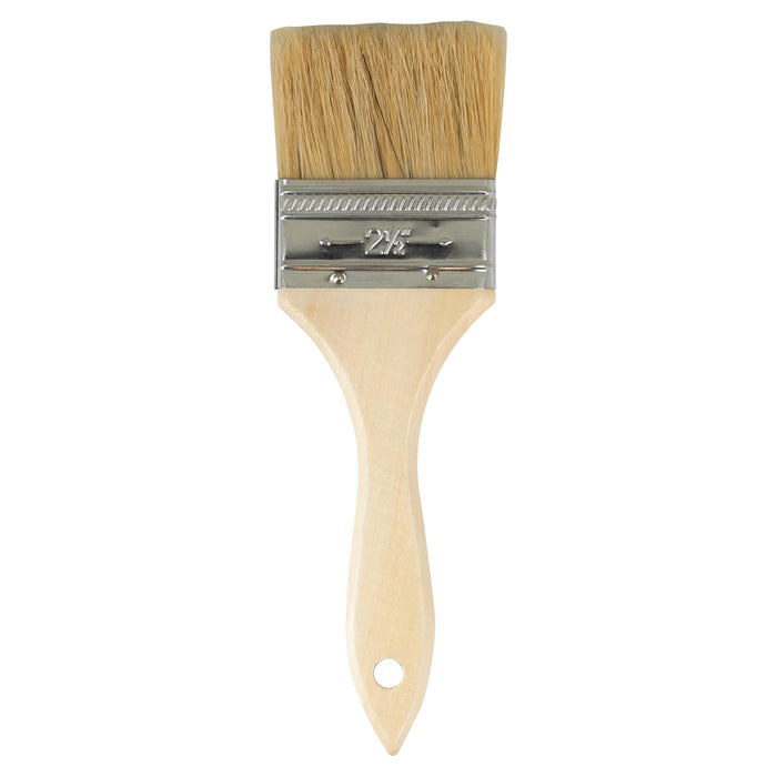 AES Industries Paint Brush, 2-1/2 In W Brush, Hog Bristle, Wood Handle