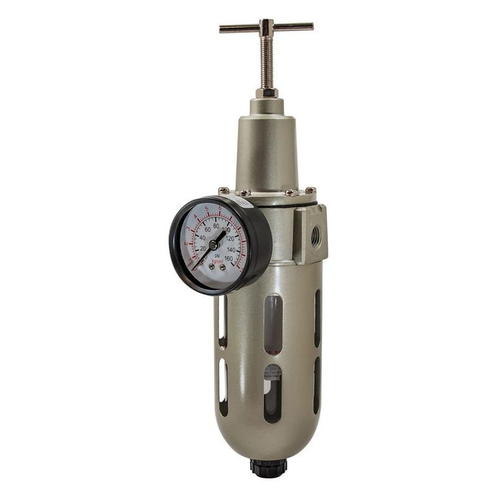 AES Industries Industries 1340 Piggyback Air Regulator/Filter with Gauge, 1/4 in FNPT Port