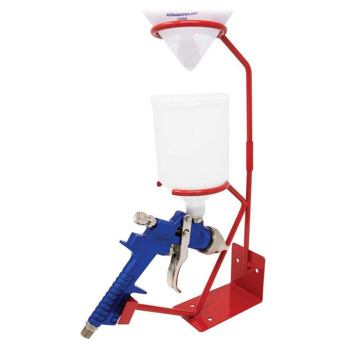 AES Industries Industries 150-HS Spray Gun and Strainer Stand, 15 in H, Work Bench-Mount, For Gravit