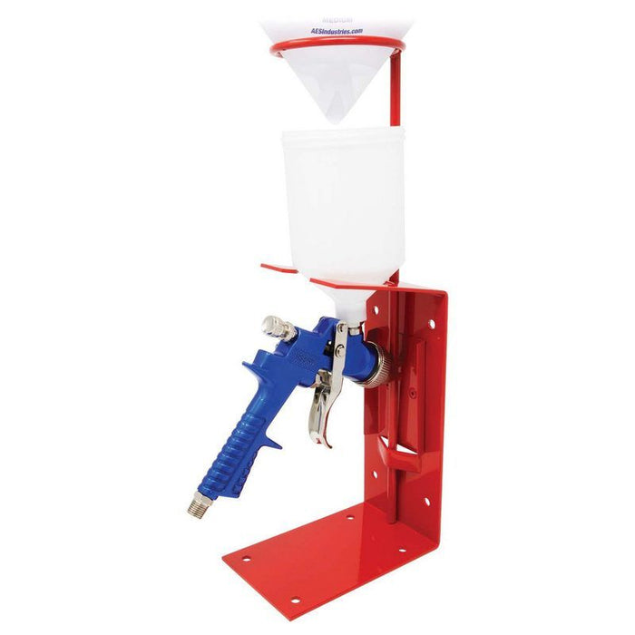 AES Industries Industries 162 Heavy-Duty Single Spray Gun and Strainer Stand, 17 in H, Steel, Horizo