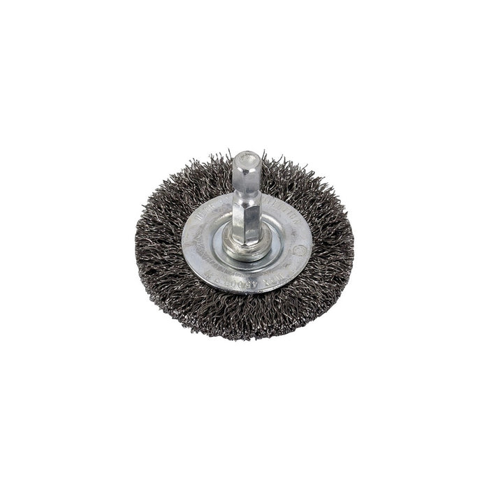 AES Industries Industries 1861 Fine Wire Wheel with Shank, 2 in, 1/4 in Shank, Steel
