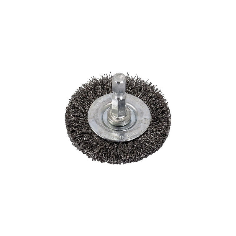 1861 Fine Wire Wheel with 1/4 in Shank, 2 in, Steel