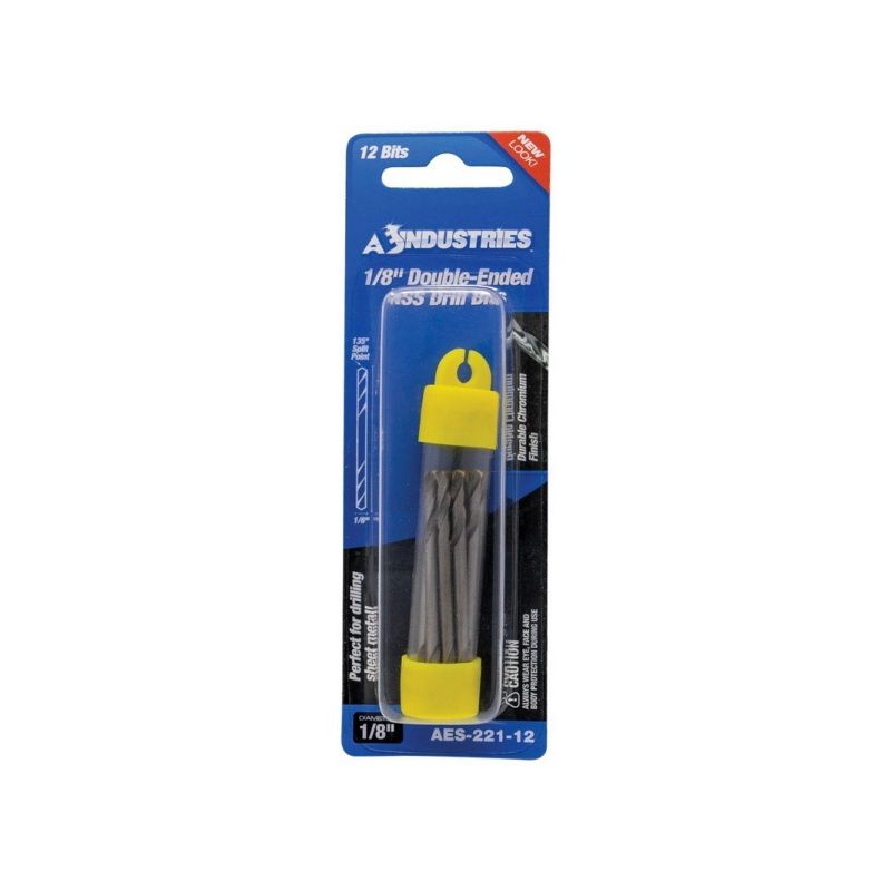 221-12 Drill Bit, 1/8 in Dia, 2-1/4 in OAL, High Speed Steel Double-Ended