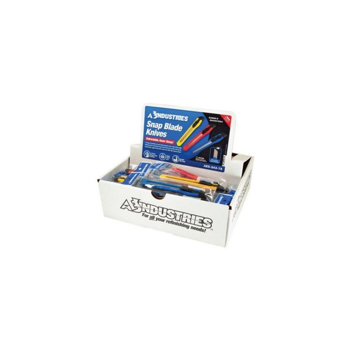 AES Industries Industries 243-75 Small Snap-Off Blade Utility Knife - Display Box, ABS Body, Steel B — view 4