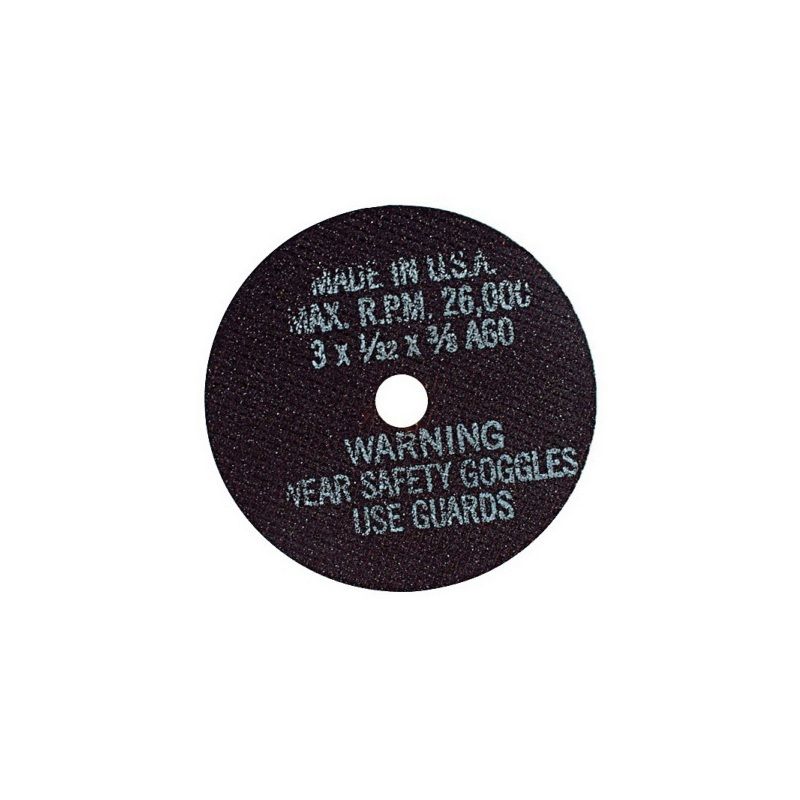 Cut-Off Wheel 3803 3 in Dia 1/32 in Thick 60 Grit Reinforced Aluminum Oxide Card Pack